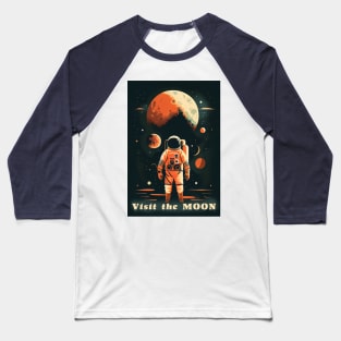 Moon Adventure Vintage Travel Poster Baseball T-Shirt